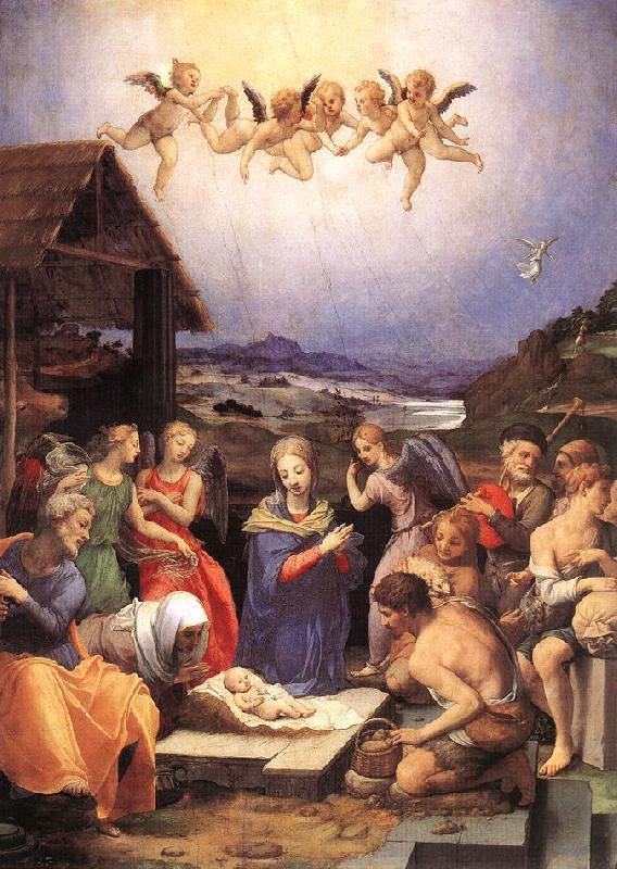 BRONZINO, Agnolo Adoration of the Shepherds sdf oil painting picture